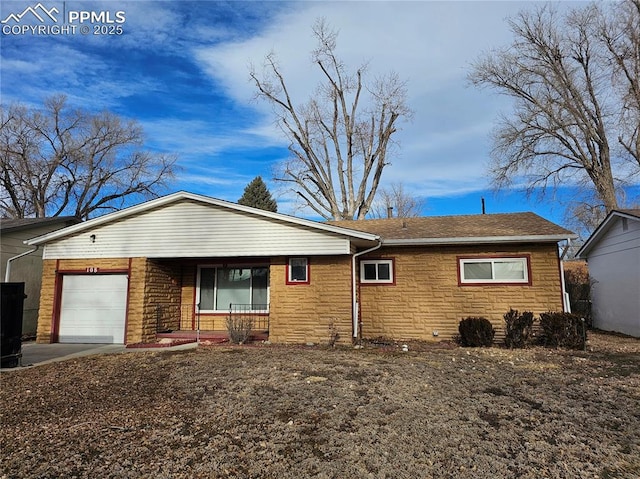 view of front of property with a garage and a porch