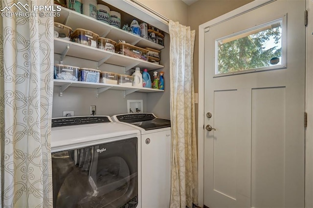 washroom featuring separate washer and dryer