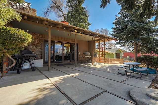 view of patio with french doors