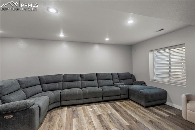 living room featuring hardwood / wood-style flooring