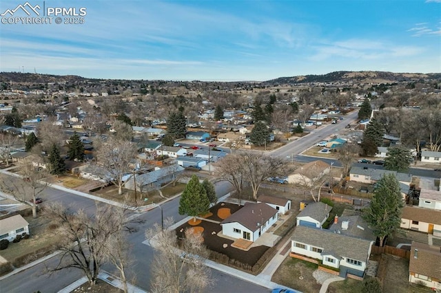 drone / aerial view with a residential view