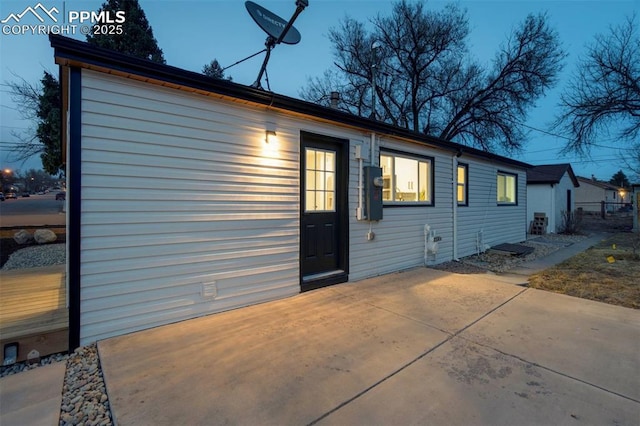 exterior space with a patio