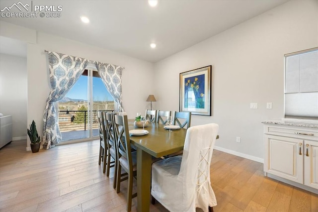 dining area featuring light hardwood / wood-style flooring