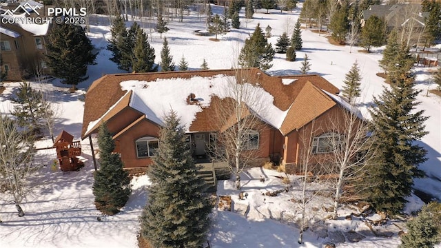 view of snowy aerial view