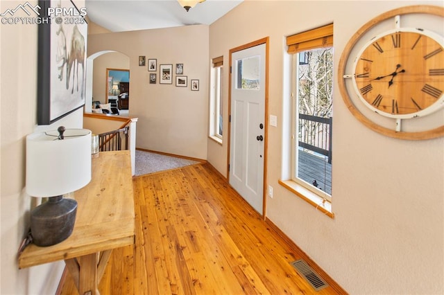 entryway featuring light wood-type flooring