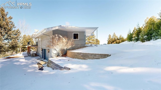 exterior space featuring a garage