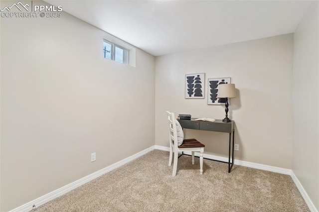 office space with light carpet