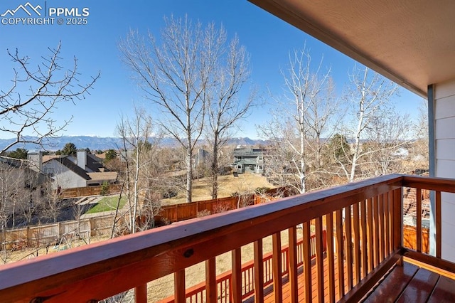 balcony with a mountain view