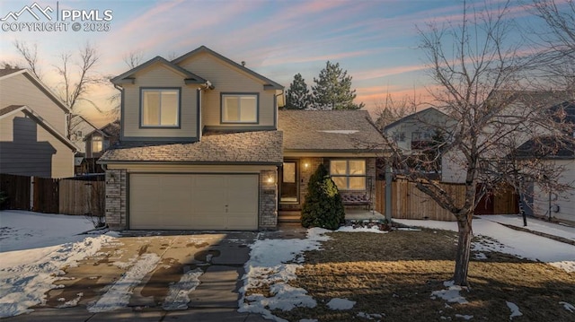 view of front of home featuring a garage