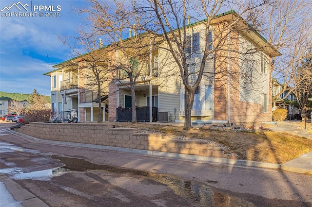 view of front of home with central AC unit