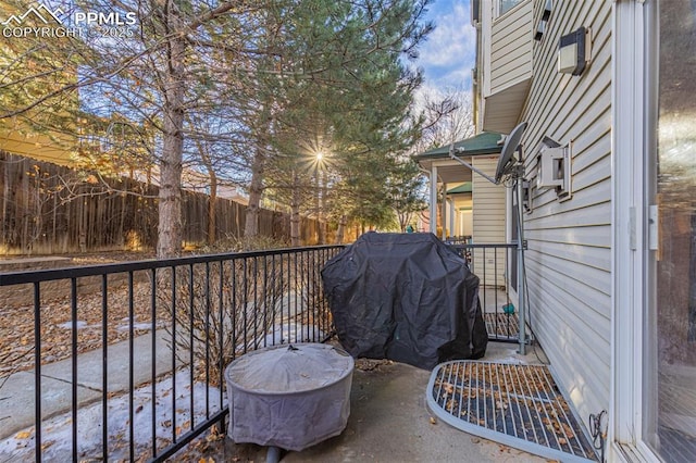 view of patio featuring grilling area