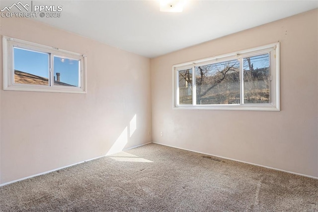 view of carpeted spare room