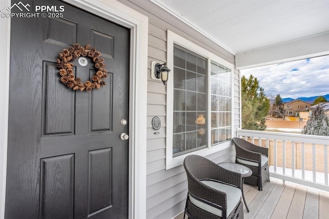 entrance to property with covered porch