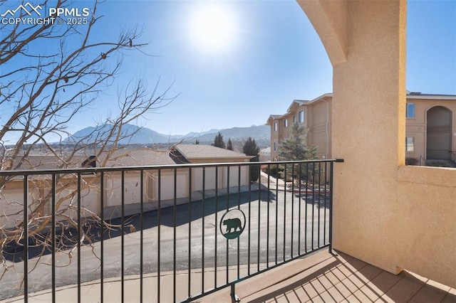 balcony with a mountain view