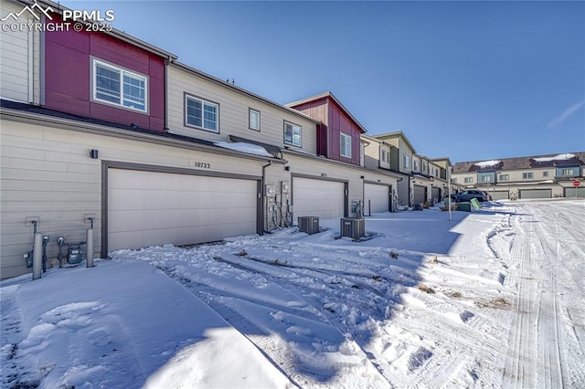 exterior space with a garage