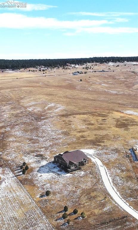 aerial view with a rural view