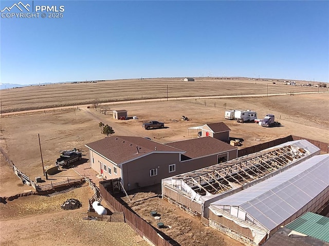 bird's eye view featuring a rural view