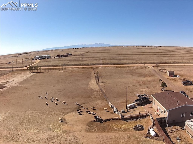 aerial view featuring a rural view