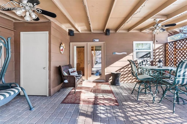 view of patio / terrace with ceiling fan