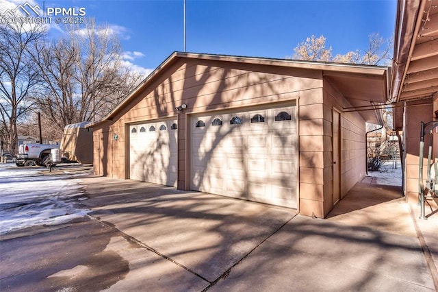 view of garage