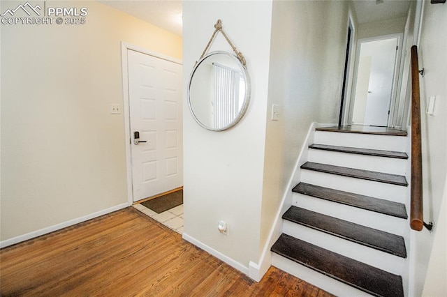 517 W Ramona Ave, Colorado Springs, CO 80905 - staircase with wood-type flooring