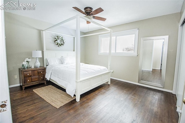 517 W Ramona Ave, Colorado Springs, CO 80905 - bedroom featuring ceiling fan and dark hardwood / wood-style floors