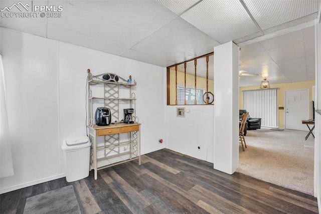 interior space featuring dark wood-type flooring