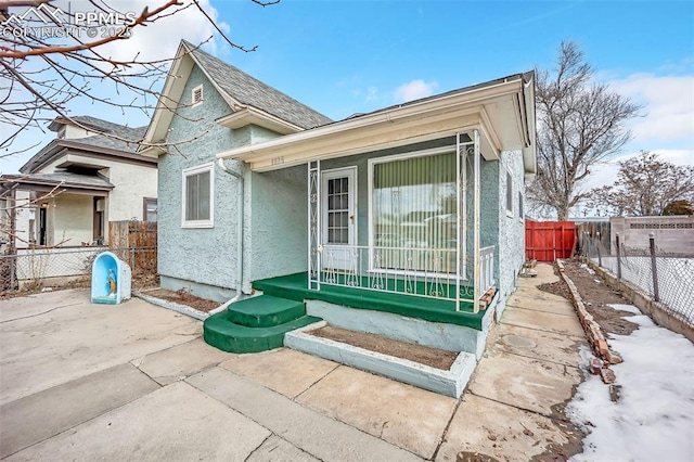 exterior space featuring covered porch