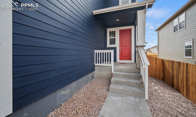 view of doorway to property