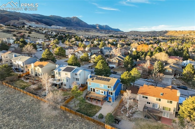 bird's eye view with a mountain view