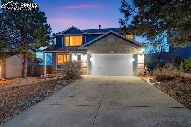 view of front of home featuring a garage