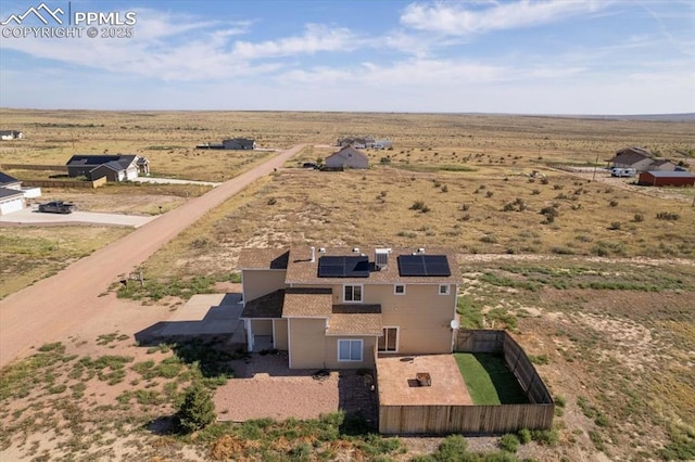 aerial view featuring a rural view