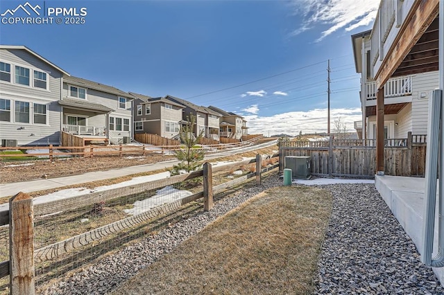 view of yard featuring central AC