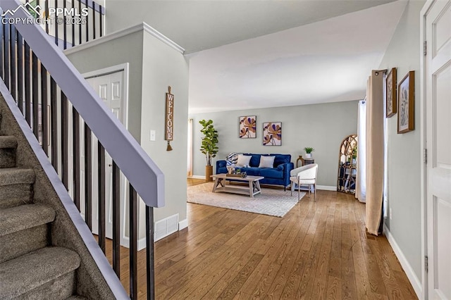 foyer featuring hardwood / wood-style flooring