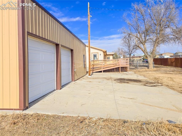 view of garage