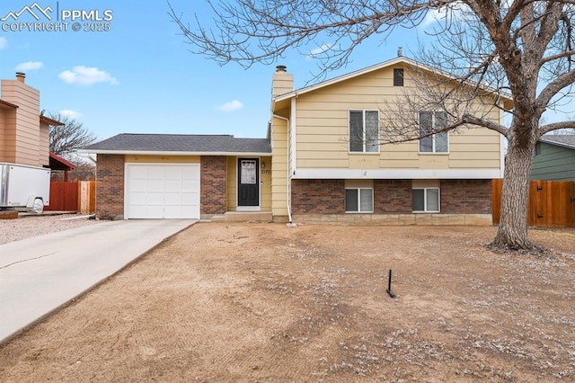 tri-level home featuring a garage