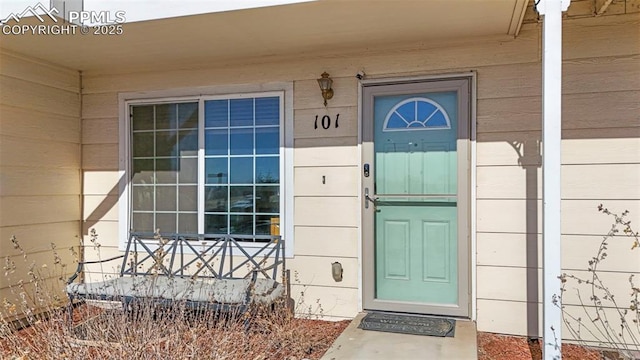 view of doorway to property