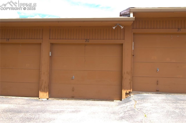 view of garage