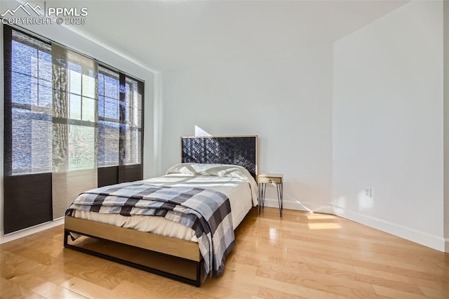 bedroom featuring light hardwood / wood-style flooring