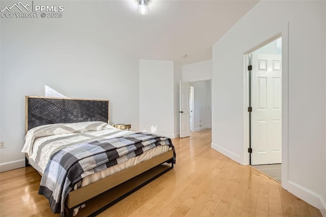 bedroom featuring light hardwood / wood-style flooring