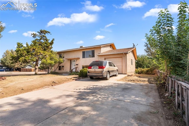 view of front facade with a garage