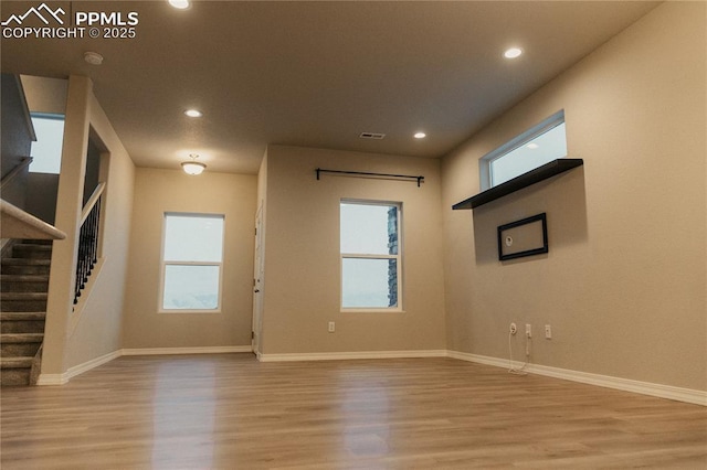 interior space featuring light wood-type flooring