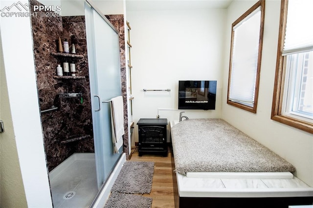 bedroom with light hardwood / wood-style floors