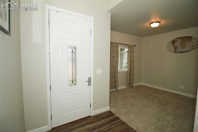 entryway featuring dark wood-type flooring