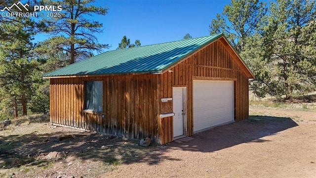 view of garage