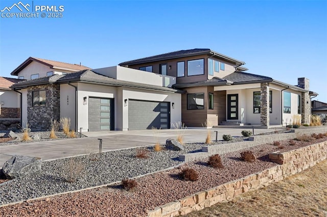 view of prairie-style home