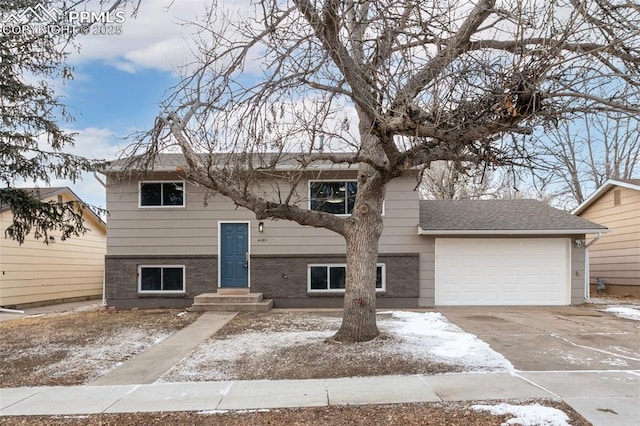 bi-level home with a garage