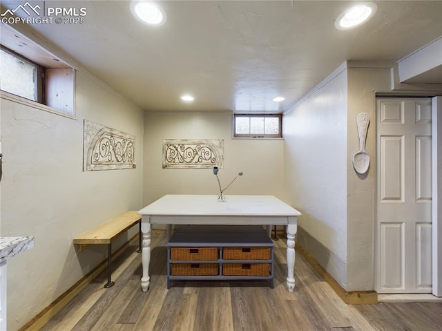 office featuring hardwood / wood-style floors