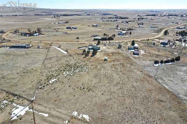 bird's eye view with a rural view