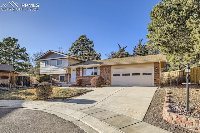 tri-level home featuring a garage